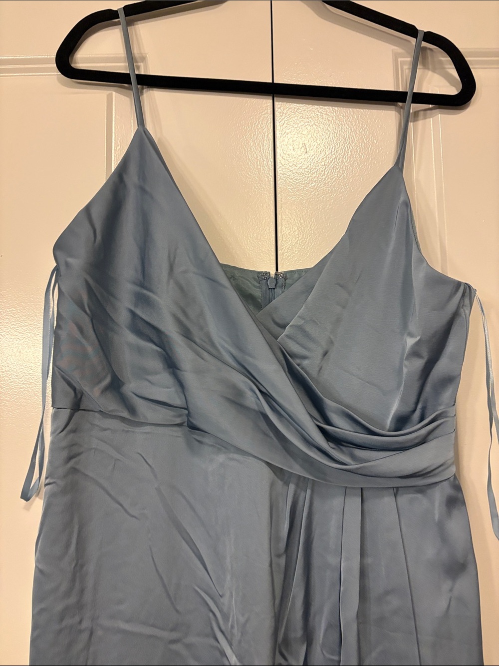 Jill Stuart Dusty Blue Satin Slip Midi Dress - Picture 3 of 5